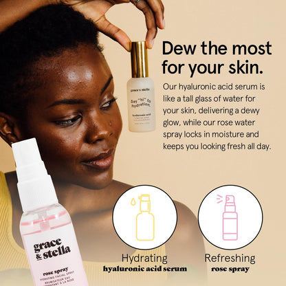 grace & stella Award Winning Skin Care Set - Christmas Gifts for Women, White Elephant Gifts for Adults - Travel Essentials with Under Eye Masks, Serum, Cleanser, Lip Balm - Holiday Gift for Mom, Her