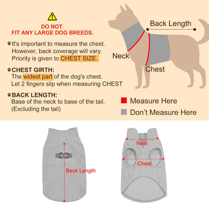 BEAUTYZOO Dog Fleece Vest Sweater Winter Jacket for Small and Medium Dogs with D-Ring Leash Cold Weather Coat Hoodie for XS S M Dogs Boy or Girls