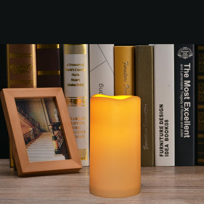 xiangpeng Flickering Flameless LED Candles with 10-Key Remote & Timer, Waterproof Outdoor Indoor f Battery Operated Candles for Home/Wedding/Festival Décor Set of 2 (D3 x H5.5) Ivory
