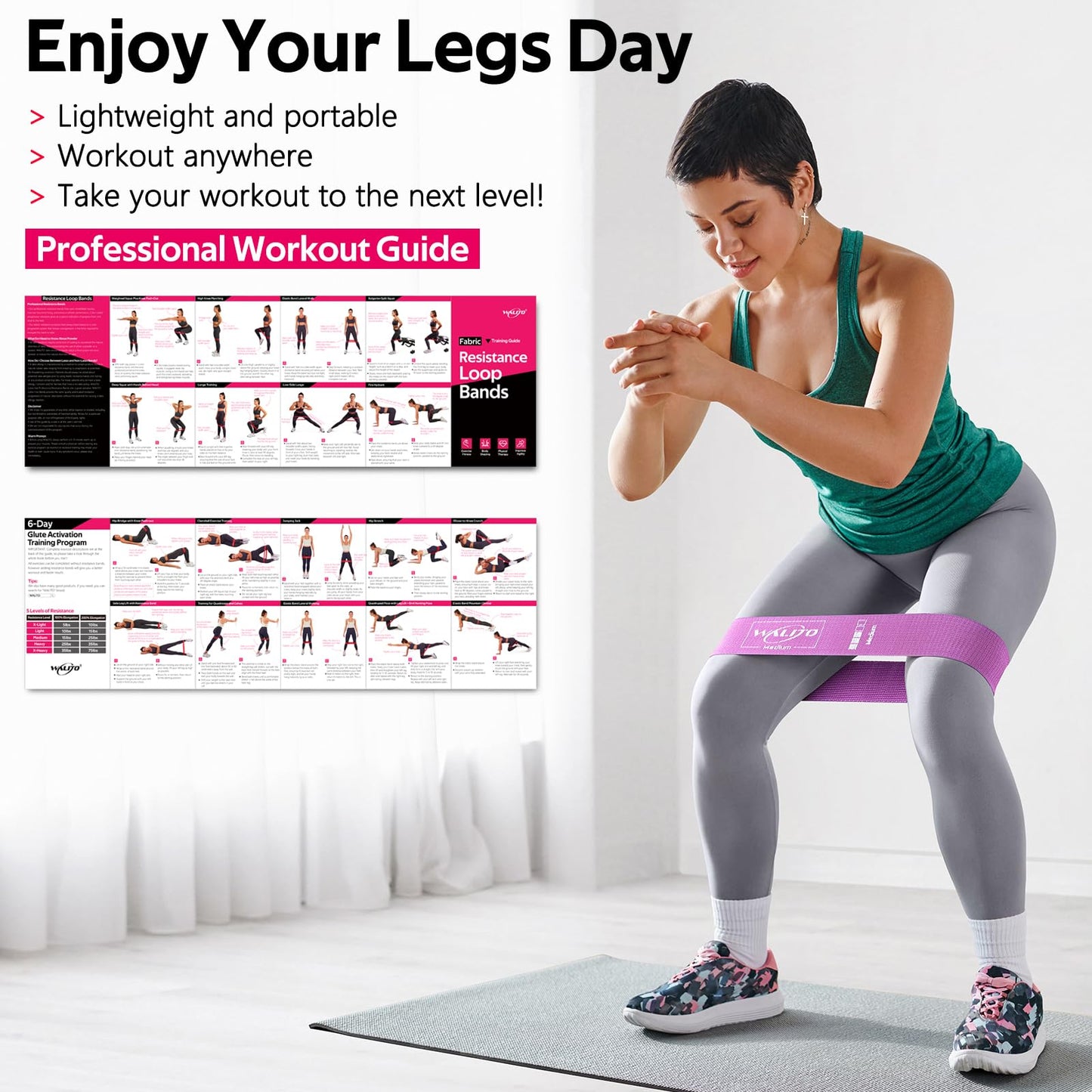 Fabric Resistance Bands for Working Out - Exercise Bands for Women Men,Non-Slip Booty Bands for Legs,Thigh Glute Bands for Workout,Fitness Bands for Yoga, Pilates, Physical Therapy and Home