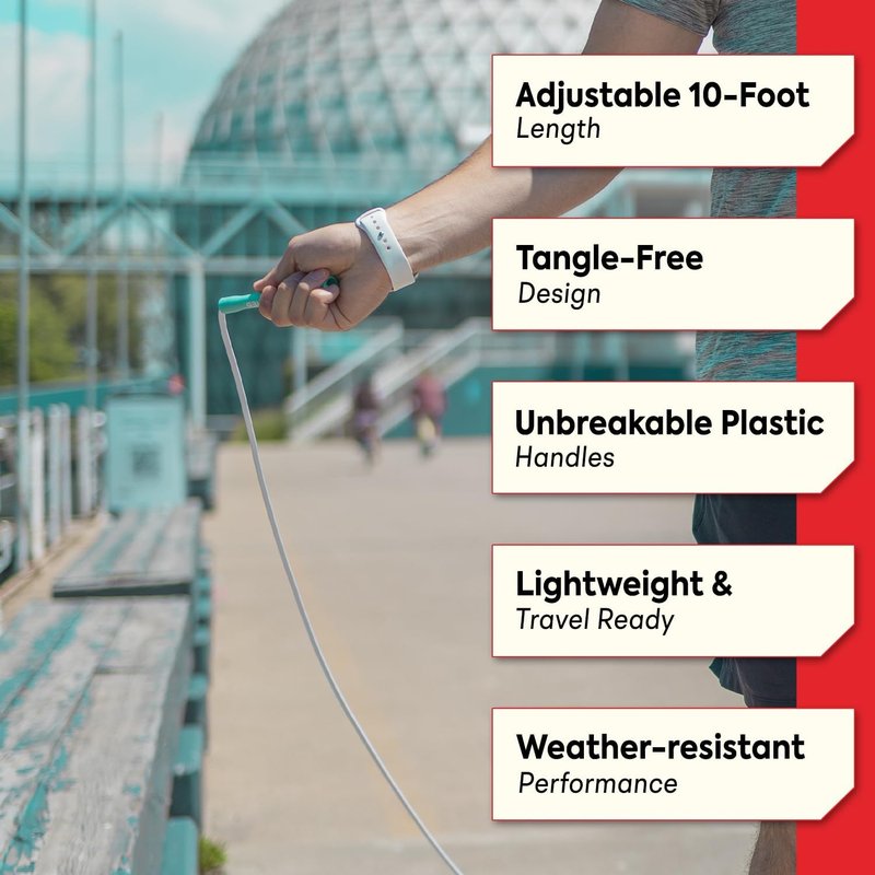 Jump Rope - Adjustable Indoor/Outdoor PVC Skip Rope for Fitness | Unbreakable Handles, Tangle-Free Design