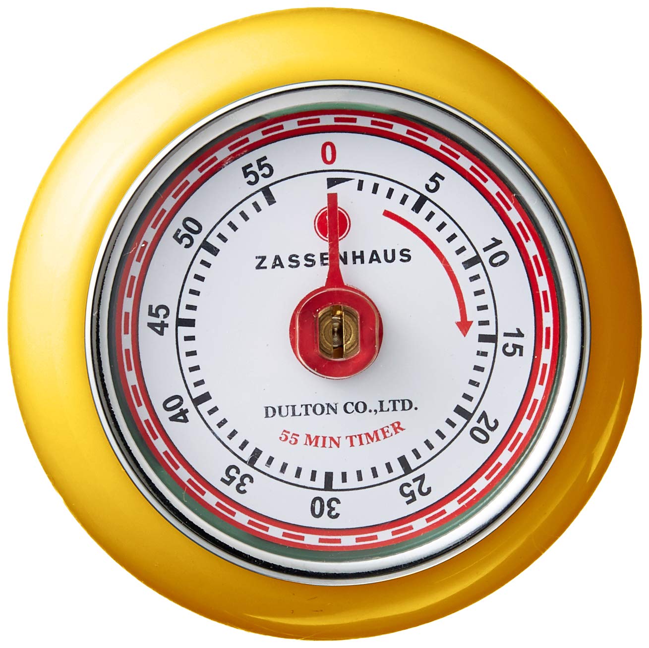 Zassenhaus Magnetic Retro Kitchen Timer, Classic Mechanical Cooking Timer (Black)