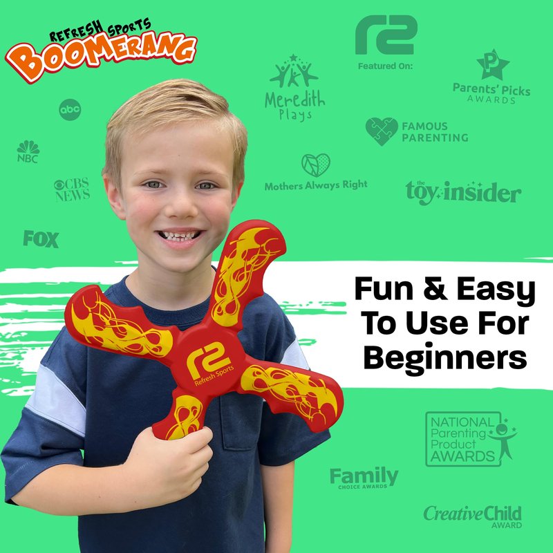 Boomerang for Kids - Fun & Easy To Use - Toys for Ages 8-13 - Birthday Gifts for Kids 5 6 7 8 9 10 Year Old Boy Gift - Best Outdoor Summer Gifts For 4 5 6 7 8 Year Old Boys Gift Ideas for All Ages