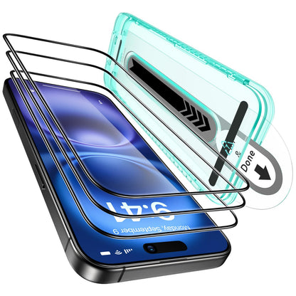 ESR 3 Pack for iPhone 16 Pro Max Screen Protector, [9H Hardness] [Military Grade Shatterproof] Tempered Glass Film with Flawless Fit Tray, HD Clear, Scratch Resistant