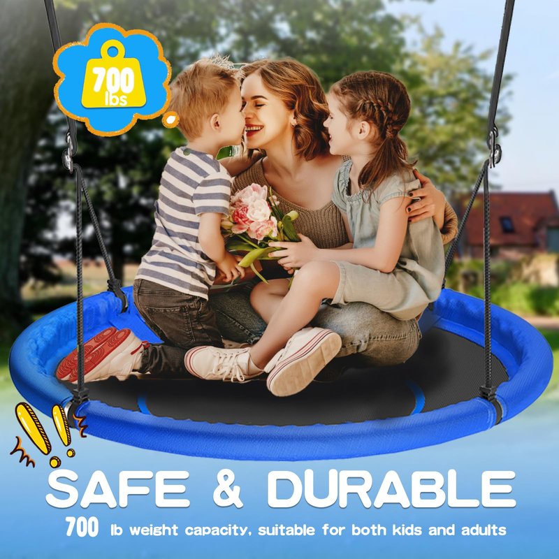 48 inch Saucer Tree Swing for Kids Adult, Larger Flying Swing for Whole Family 600lbs Weight Capacity with Adjustable Hanging Straps