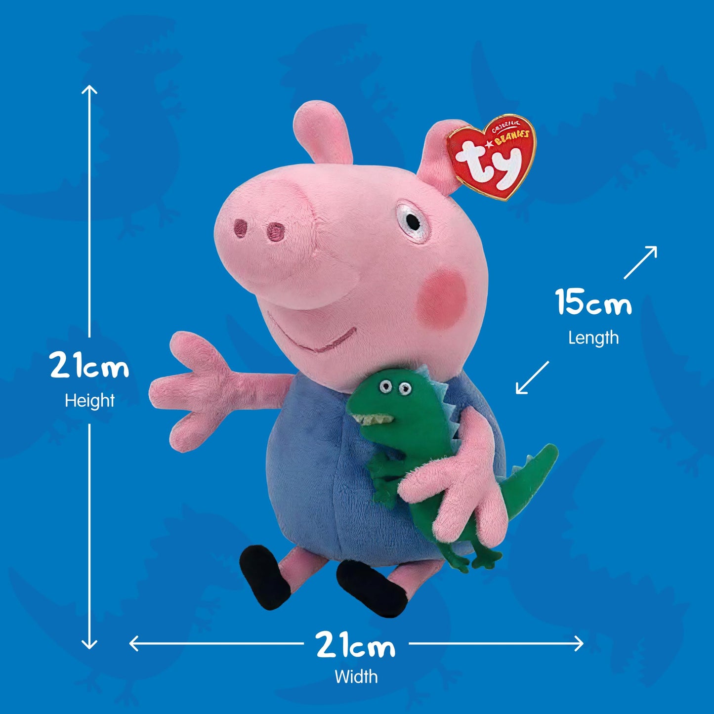 Ty Beanies George 10" | Peppa Pig Beanie Baby Soft Plush Toy | Collectible Cuddly Stuffed Teddy
