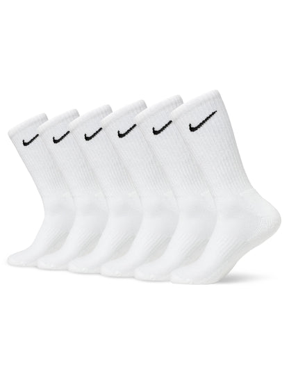 NIKE Men's Everyday Cushion Crew Training Socks 6 Pair , White/Black, L UK