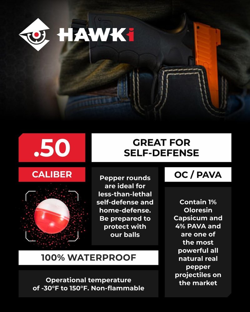 .50 Cal or .68 Cal Pepper Balls | Less Lethal Paintball Ammo for Enhanced Safety