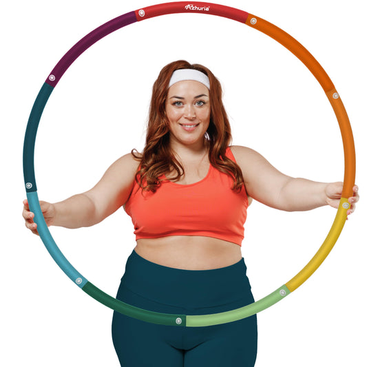 Azhuria Weighted Hula Hoop Plus Size | 3.2lb Weight, 43in Diameter | Extra Large Hula Hoop for Adults Weight Loss | Easy to Spin, Soft Padding | Exercise Hoop for Beginners & Advanced Hoopers
