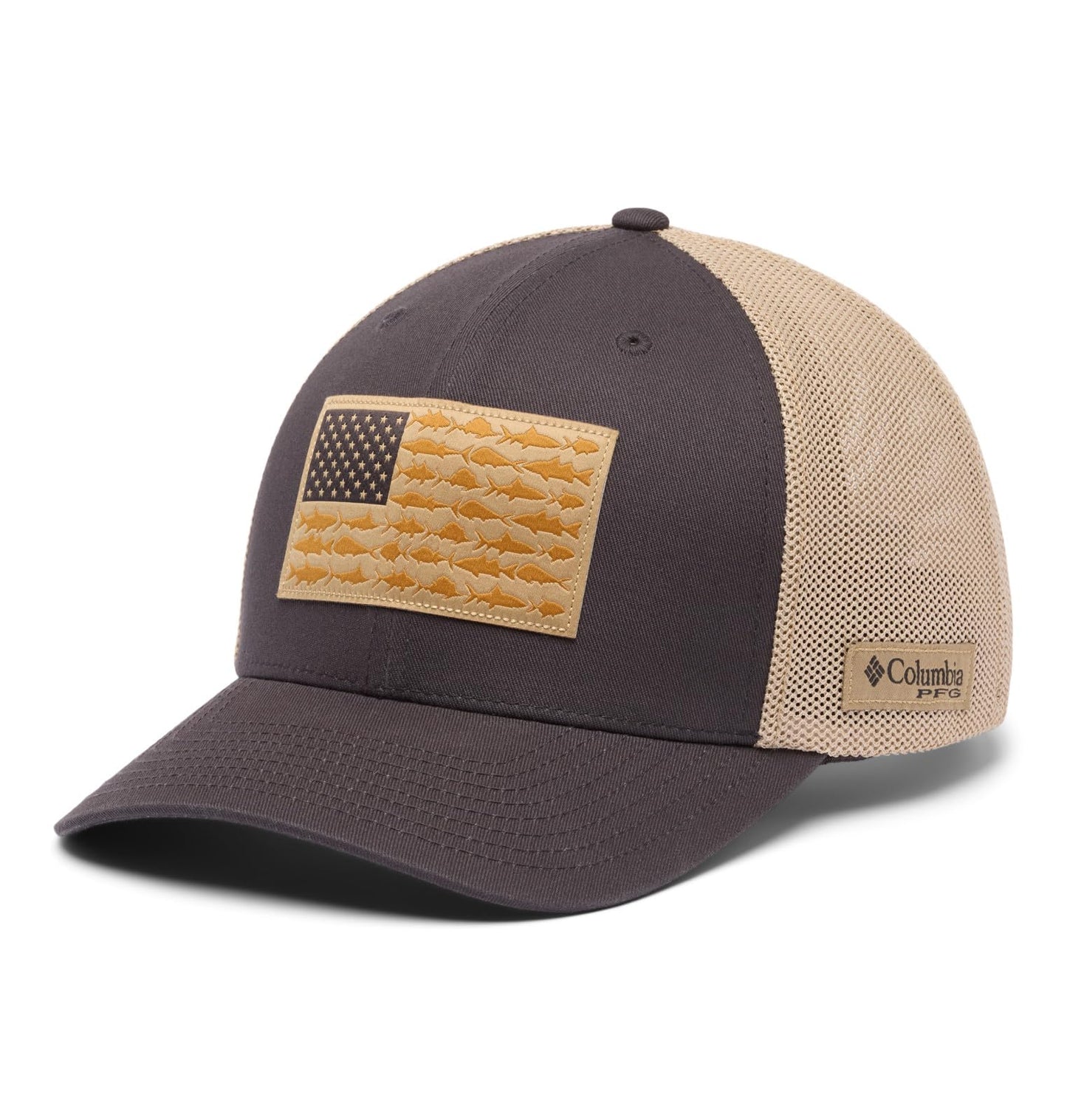 Columbia Unisex PFG Fish Flag Mesh Ball Cap, Shark, L/XL