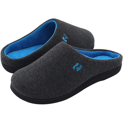 RockDove Men's Original Two-Tone Memory Foam Slipper, Size 8/9 UK Men, Dark Grey and Blue