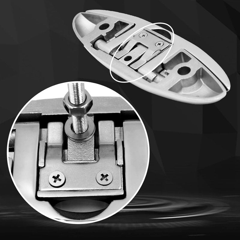 Marine Grade Boat Cleat - 6-Inch 316 Stainless Steel Folding Cleat | Ideal for Kayaks & Docks