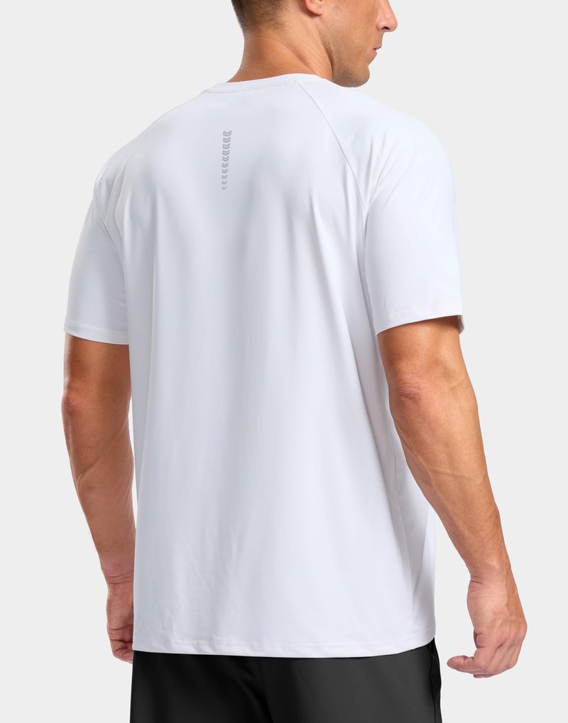 G Gradual Men's Athletic Workout T-Shirts Moisture Wicking Cooling Running Shirts Short Sleeve Performance Tee for Gym Tennis(White,S)