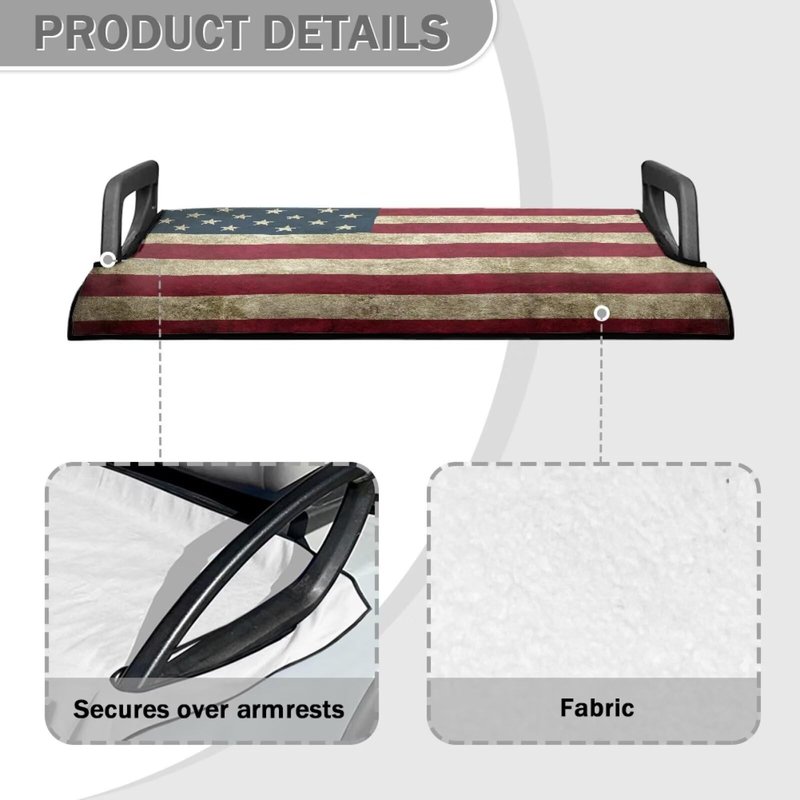 Yewattles American Flag Golf Cart Seat Towel Protector Anti-Hot Portable Durable Golf Cart Cover 50 x 30.9 inches Universal for Most 2-Person Seats Club Car Decorative Accessories