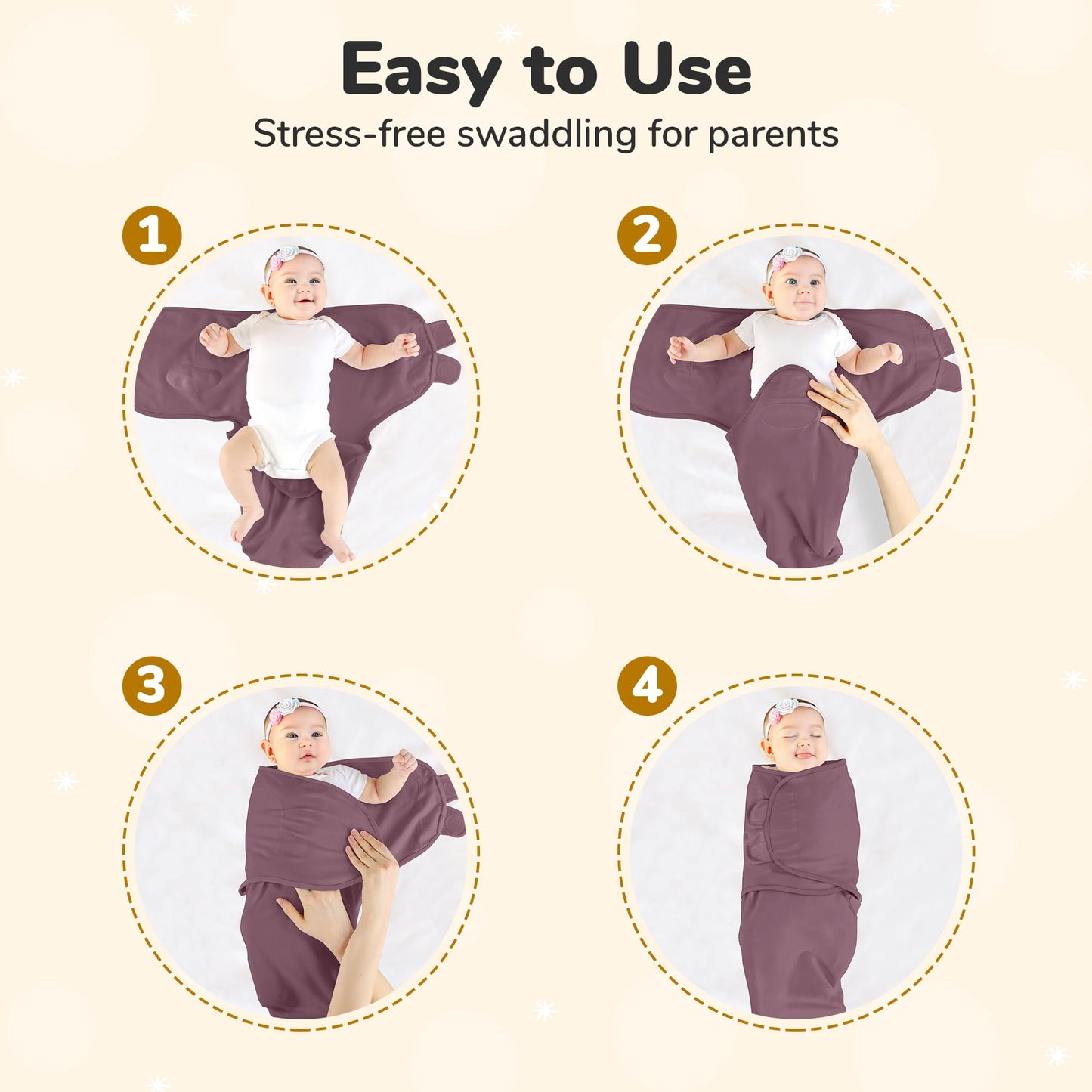 Mama Cheetah Baby Swaddle Sack, Organic Cotton Swaddle Blanket, Adjustable Swaddling Sleep Sacks, Easy Swaddles for Boy Girl 0-3 Month, Baby Essentials, 4-Pack