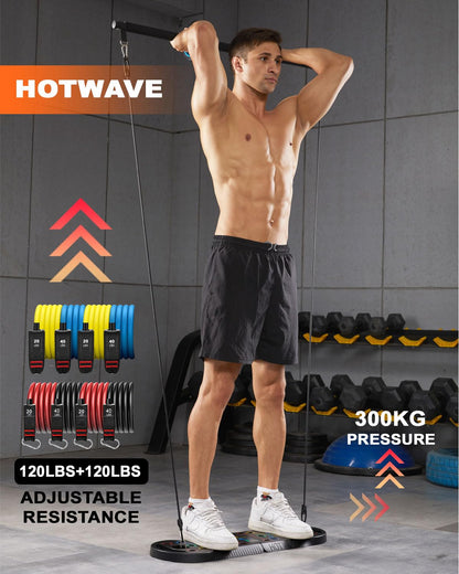 HOTWAVE Portable Exercise Equipment with 18 Gym Accessories.20 in 1 Push Up Board Fitness,Resistance Bands with Ab Roller Wheel,Full Body Workout at Home