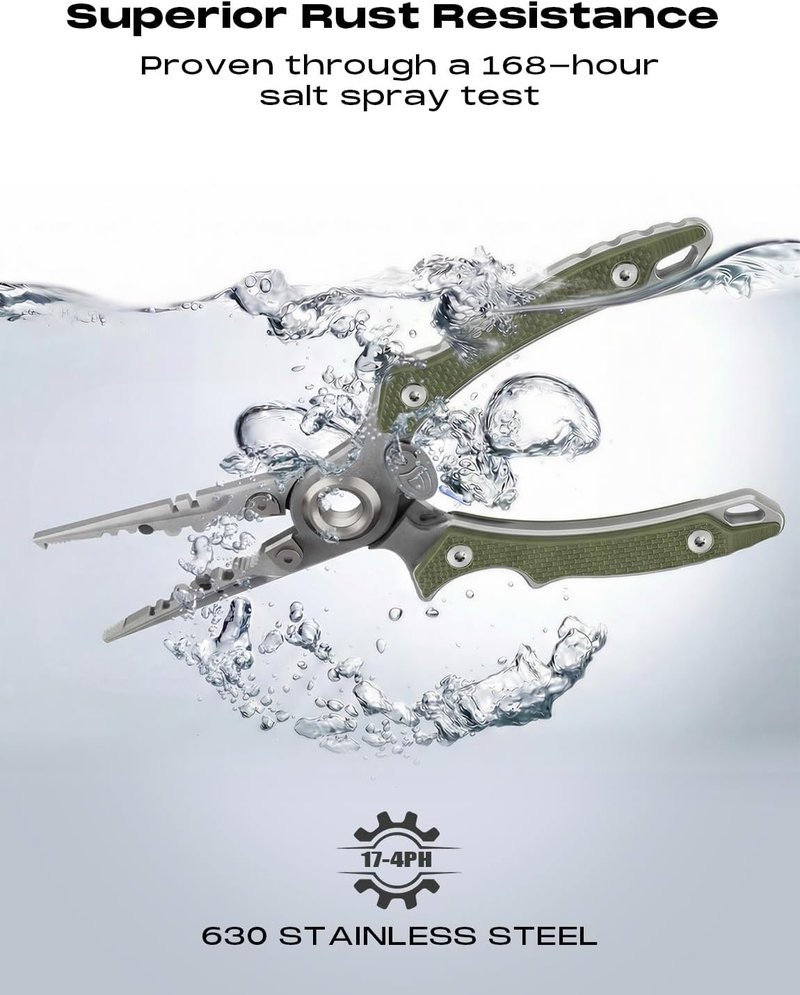 Anti-Twist Fishing Pliers - Multi-Function 7.1" Saltwater Tool | 17-4 Stainless Steel, G10 Handles