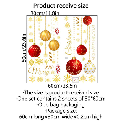 2 Sheets Christmas Wall Decals Christmas Light Bulb Wall Stickers Xmas Ball Foil Swirls Hanging Ceiling Decoration for Indoor Xmas Party Decoration Accessories
