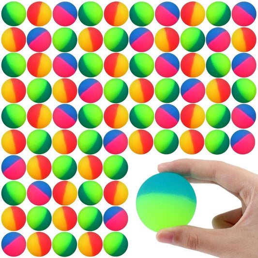 Jenaai 150 Pcs 45 mm/1.77 Inch Bouncy Balls for Kids, Large Rubber High Bouncing Balls in Bright Assorted Multi Colors Bulk for Birthday Party Favors Easter Classroom Carnival Prizes Gift