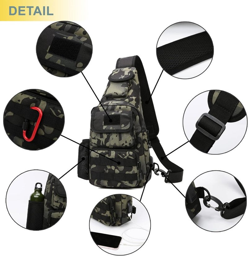Tactical Shoulder Bag - 1000D Molle Military Backpack | Outdoor Daypack in Blue