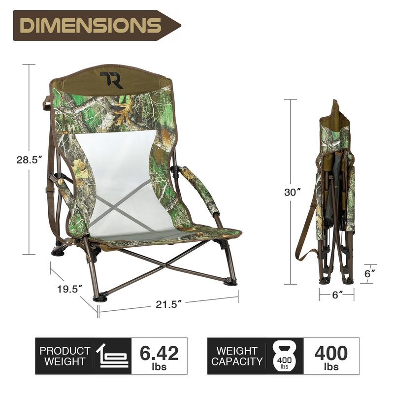 TR Low Camping Chair,Turkey Chairs for Hunting Lightweight Heavy Duty
