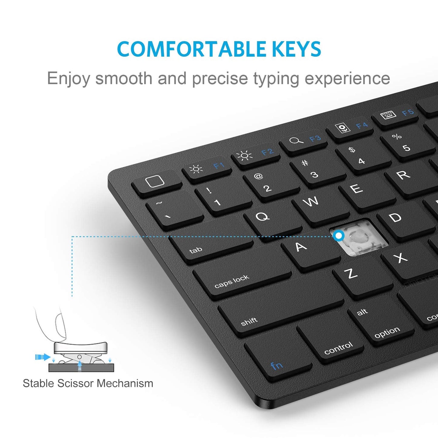 OMOTON Bluetooth Keyboard Compatible with iPad 10th Generation, iPad 10.2 (9th/8th/7th), iPad Pro 13/12.9/11 inch, iPad Air/Mini and More iOS Devices, White