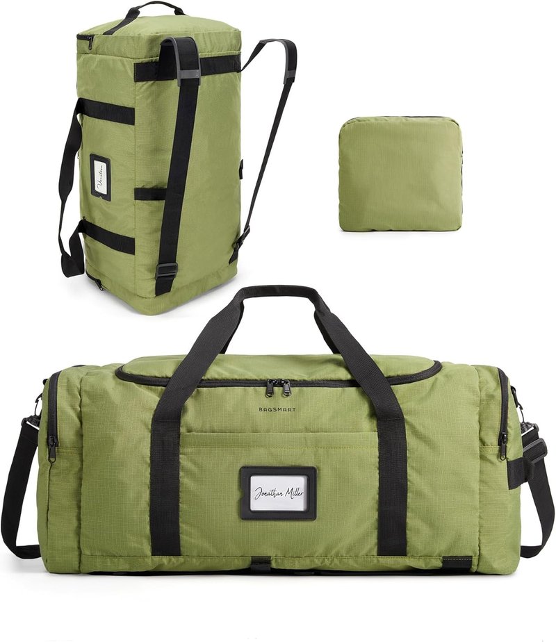 60L Foldable Duffle Bag - Large Travel Duffel & Backpack | Army Green