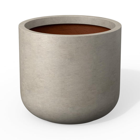 Kante Round Concrete Planter, 17.3 Inch Dia Classic-Style Large Pot with Drainage, Weathered Concrete Finish with Painted Interior, for Indoor & Outdoor Plants, Home, Patio and Garden