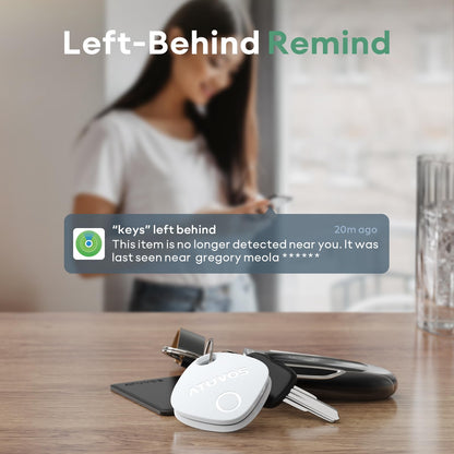 ATUVOS Smart Bluetooth Item Finder 2 Pack, Compatible with Apple Find My (iOS Only), Key Finder, Tracker Locator for Luggage Suitcase, Wallets, Bag, Replaceable Battery, IP67 Waterproof