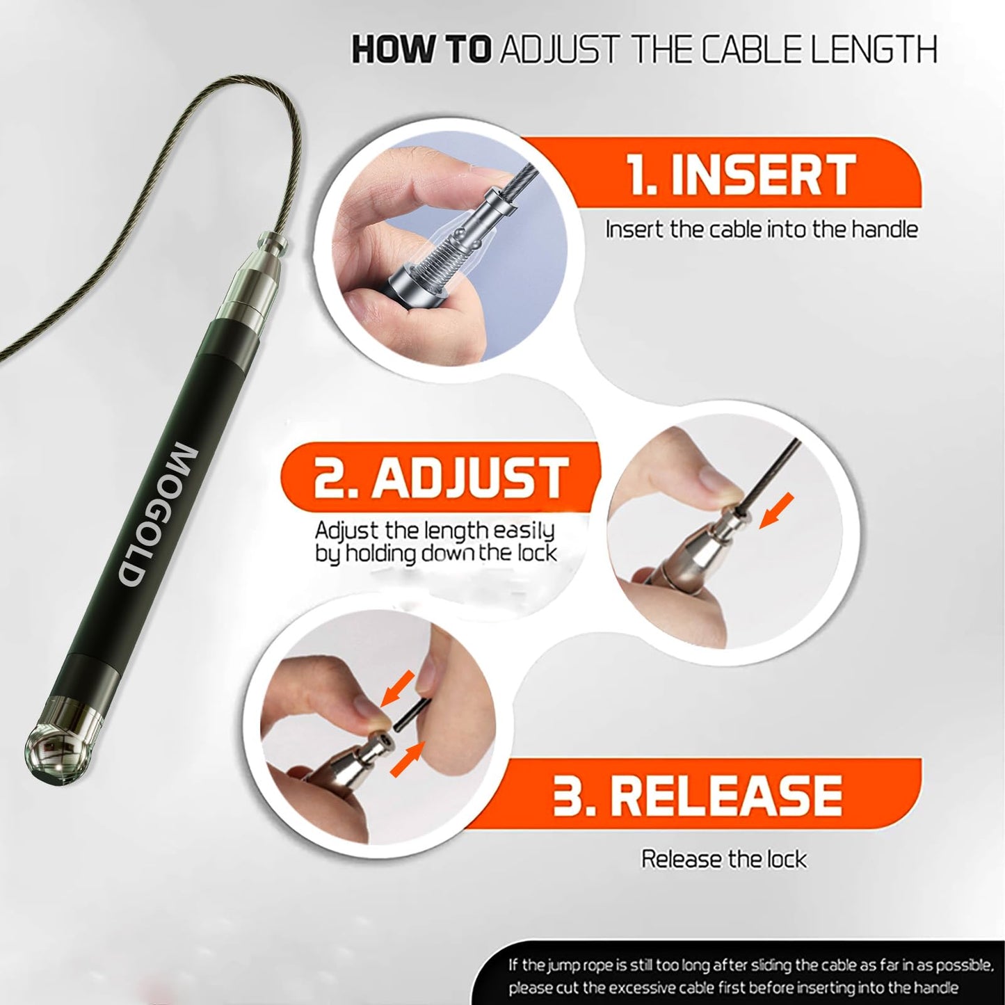2-in-1 Speed Rope: 2mm for Boxing/MMA & 3mm for CrossFit - Tool-Free Adjustable Cable System with Dual Bearings - Sweatproof Hybrid Grip for High-Intensity Training