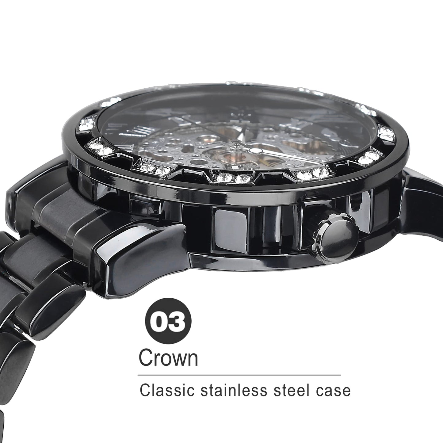 FORSINING Retro Steampunk Skeleton Automatic Diamond Royal Carving Men's Watches Elegant Mechanical Wrist Watch Neutral Clock