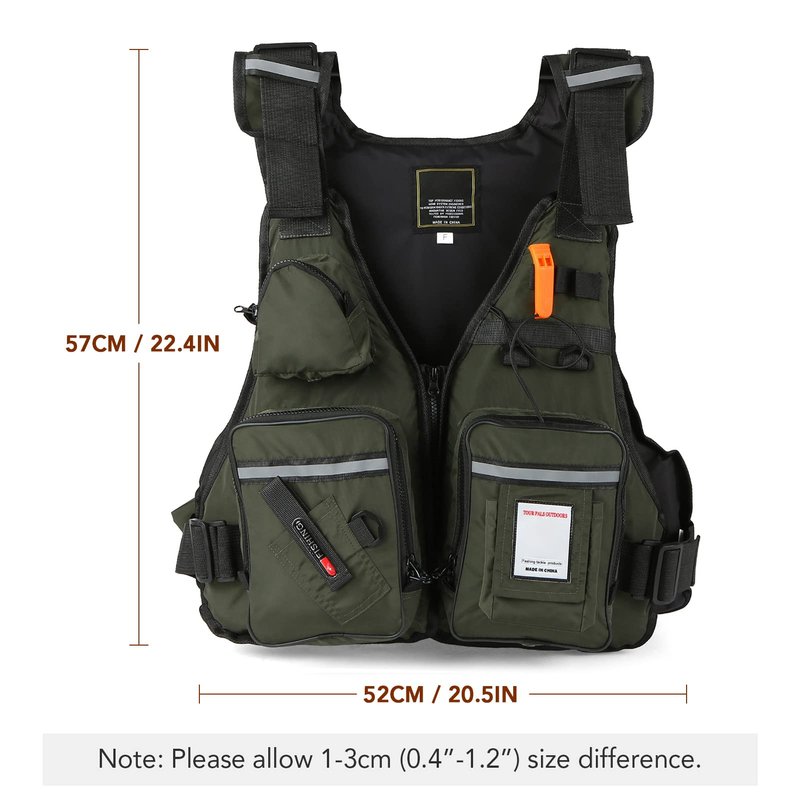 Meenoutt Fly Fishing Vest, Lightweight Breathable Fishing Jacket for Sailing Boating Kayak Bass (Orange Camouflage)