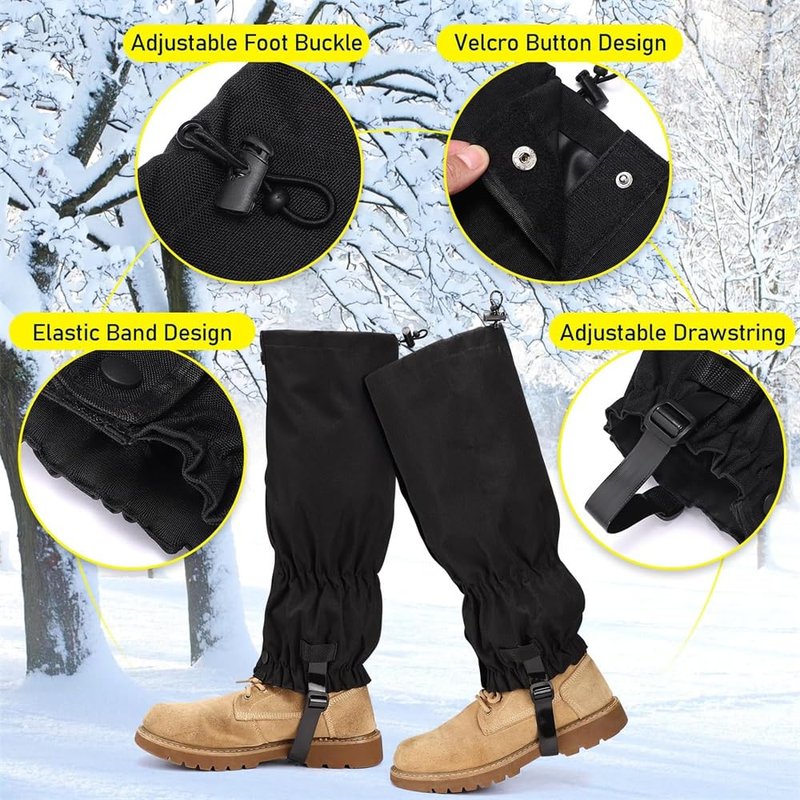 UNIQOCK Hiking Gaiters Lightweight Leg Gaiters Snow Gaiters Waterproof Windproof Durable Leg Cover Protect for Mountain Snow, Hiking, Skiing, Walking, Climbing, Hunting