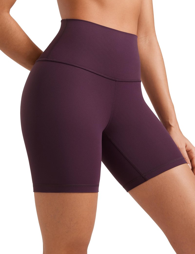 CRZ YOGA ButterLuxe Biker Shorts 6" - High Waisted Workout Running Volleyball Spandex Yoga Womens Deep Purple Small