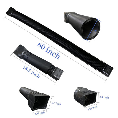 2 Pack Flexible Rain Gutter Downspout Extensions,Drain Downspout Extender,Gutter Extension Flexible,Down Spout Drain Extension Pipes,Extendable from 21 to 60 Inches (Black)