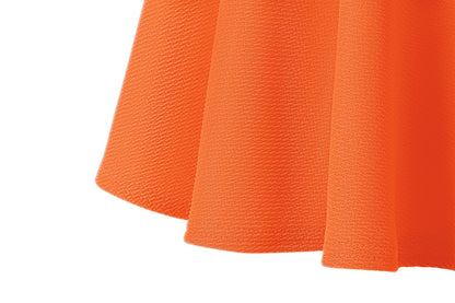Urban CoCo Women's Basic Versatile Stretchy Flared Casual Mini Skater Skirt (XL, Orange)