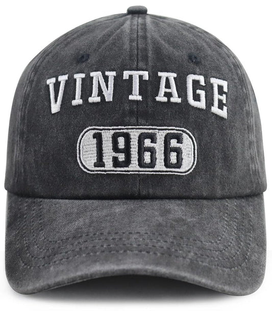 60th Birthday Decorations for Women Men, Funny Vintage 1966 Party Supplies Hat, Adjustable 60 Year Old Baseball Cap, Birthday Gifts for Husband Wife