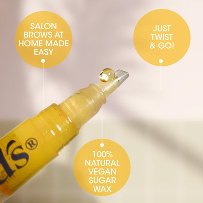 Nad's Natural Precision Eyebrow Wax Wand, Eyebrow Wax Kit, Sugar Wax, Hypoallergenic, Vegan No-heat Formula, Includes Wax Pen 6g, 10 Reusable Cotton Strips, 4 Pre-wax Soap