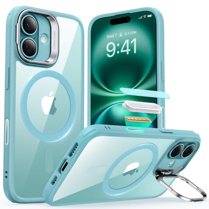 ESR Silicone Case for iPhone 17, Built-in Camera Stash Stand Compatible with MagSafe, Military-Grade Drop Protection Magnetic Phone Case for iPhone 17, Cloud Series, Rosy Pink