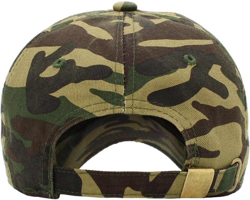KB-LOW CAM Classic Cotton Dad Hat Adjustable Plain Cap. Polo Style Low Profile (Unstructured) (Classic) Camouflage Adjustable
