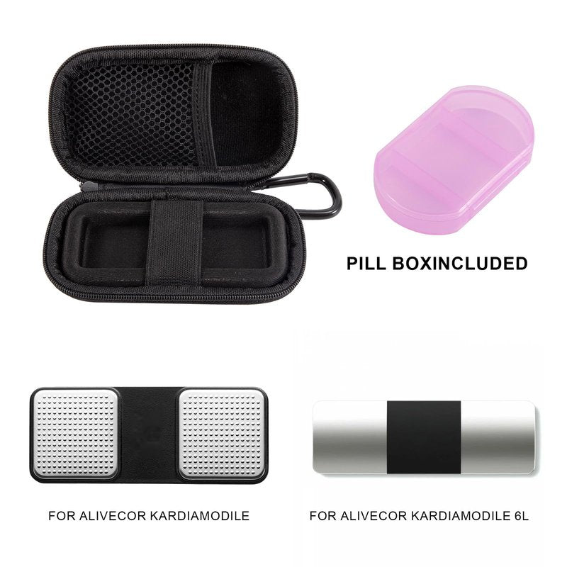 Carrying Case for Kardiamobile EKG Monitor,Hard Shell Case for Kardiamobile 6L 5L,Travel Heart Monitor EKG Protector,Heart Rate Monitor Holder (Black)