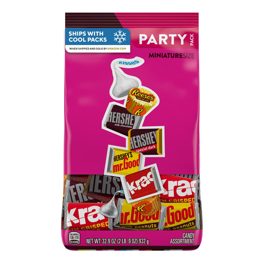 HERSHEY'S and REESE'S Miniatures Assorted Chocolate Candy Party Pack, Halloween Candy, 32.9 oz