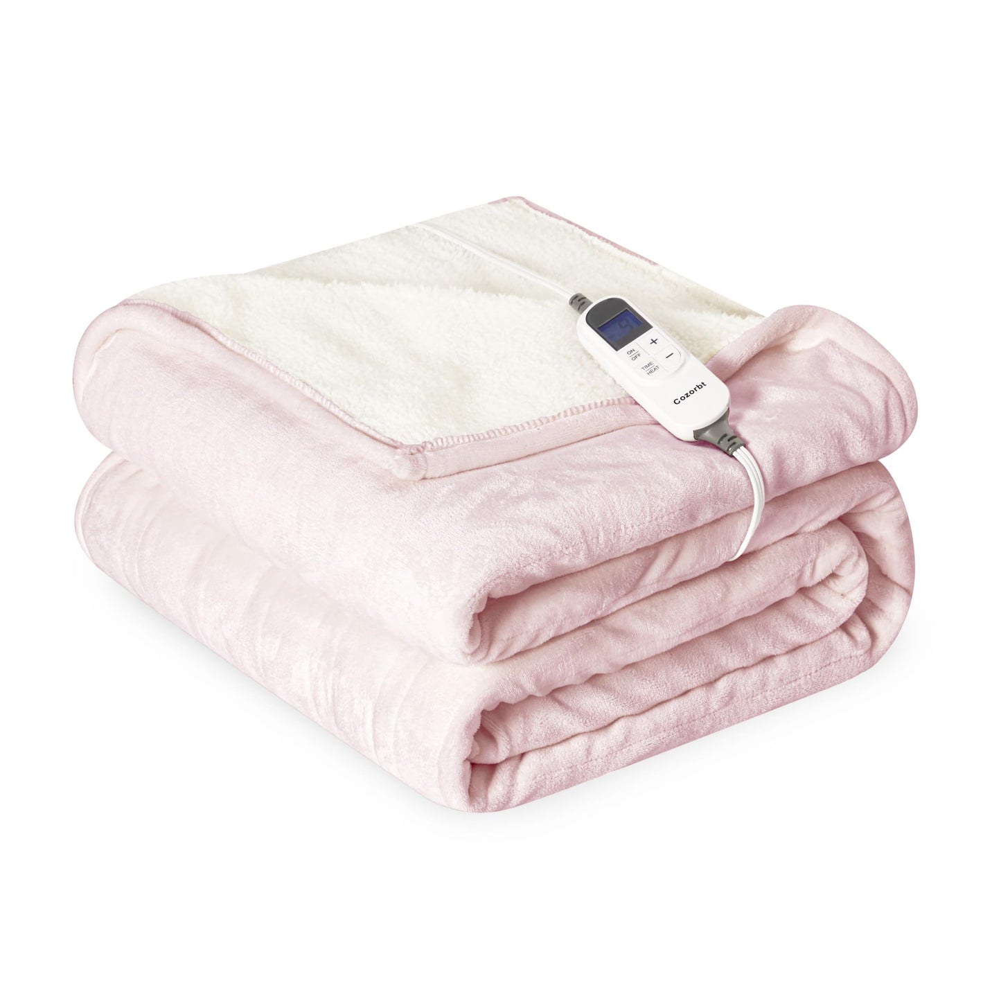Heat Blanket 50”x60” Throw,Soft Flannel & Sherpa Reversible Electric Blanket with 10 Heat Settings,12 Timer Setting and 3 Hours Auto-Shut Off,ETL Certified Machine Washable,Light Brown