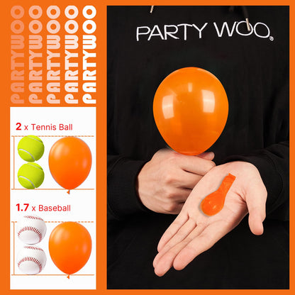 PartyWoo Orange Balloons 100pcs 5 Inch Latex Helium Balloons for Birthday Baby Shower Graduation Fall Tangerine Little Cutie Pumpkin Tropical Sunshine Boho Theme Party Decorations Orange-Y9