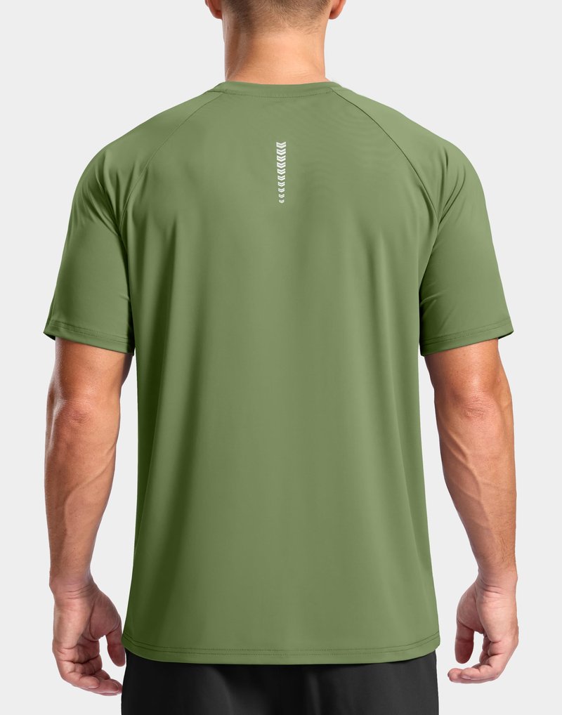 G Gradual Men's Athletic Workout T-Shirts Moisture Wicking Cooling Running Shirts Short Sleeve Performance Tee for Gym Tennis(Military Green,M)