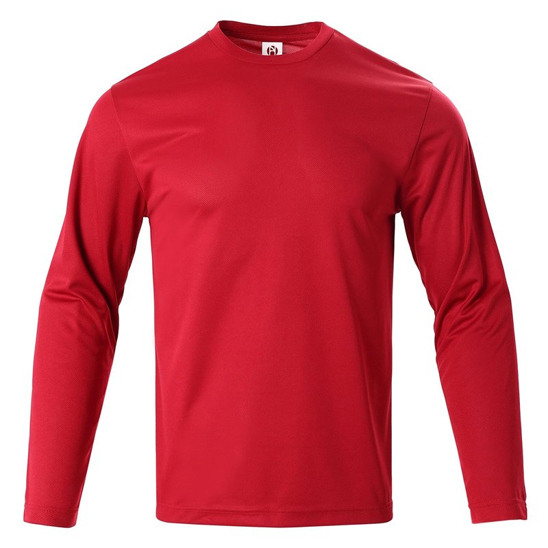 Facitisu 5 Pack Mens Long Sleeve T-Shirts Casual Crew Neck Tee Shirt Summer Soft Running Swimming Cycling Fishing Tops