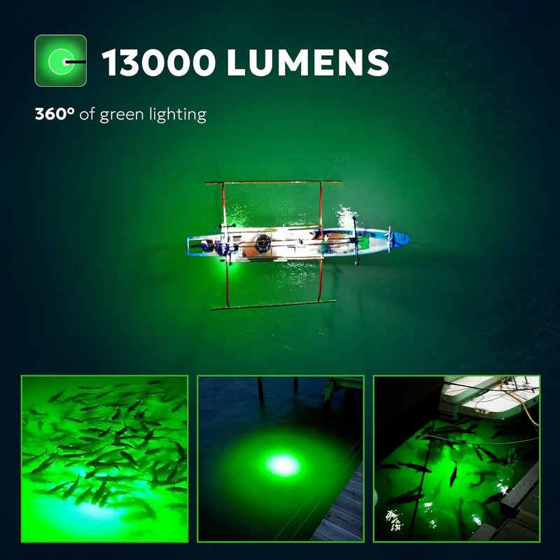LED Underwater Fishing Light - Fish Attracting Submersible Light | IP68 Waterproof, 45W-200W Options
