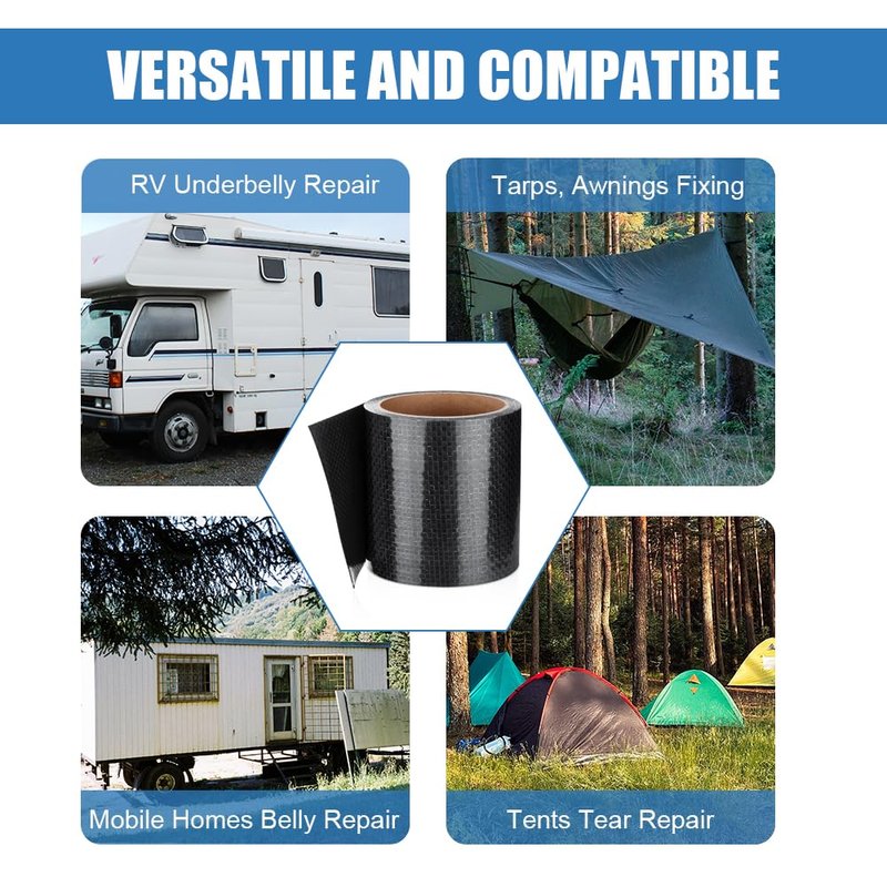 Ramkle RV Underbelly Tape, 4" x 20' RV Underbelly Material, Waterproof Tape with Permanent Sealing Adhesive for RV, Camper Travel Trailer, Mobile Home, Tear Repair Patch