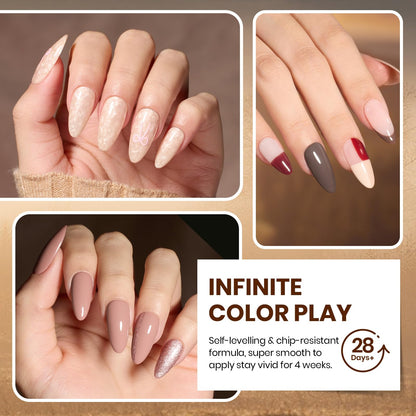 Beetles Gel Nail Polish Kit with U V Light - 80Pcs Fall Nail Fest Color Enchantment 55 Colors Gel Polish Starter Kit with Base Top Coat DIY Nails Stickers Manicure Tools Gift for Women Teens Girls