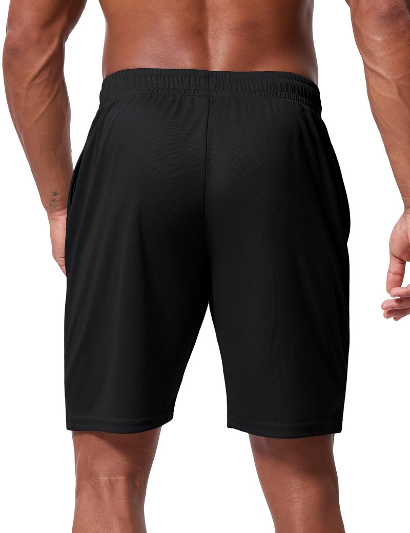 Vlynor Men's Athletic Shorts 9 Inch Inseam - Quick Dry Mesh Basketball Shorts Men, Lightweight Mens Gym Running Shorts with Pockets (Black, 3X-Large)